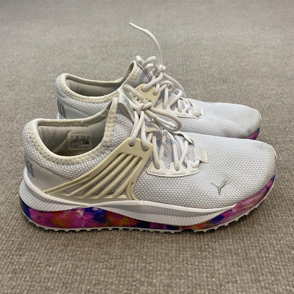 Puma Shoes Womens Size 7.5 White‎ Tie Dye SoftFoam+ Running Sneakers 386414-01